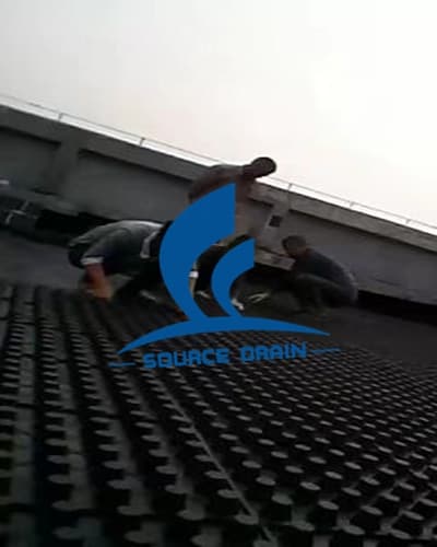 4公分塊狀排水板鋪設中